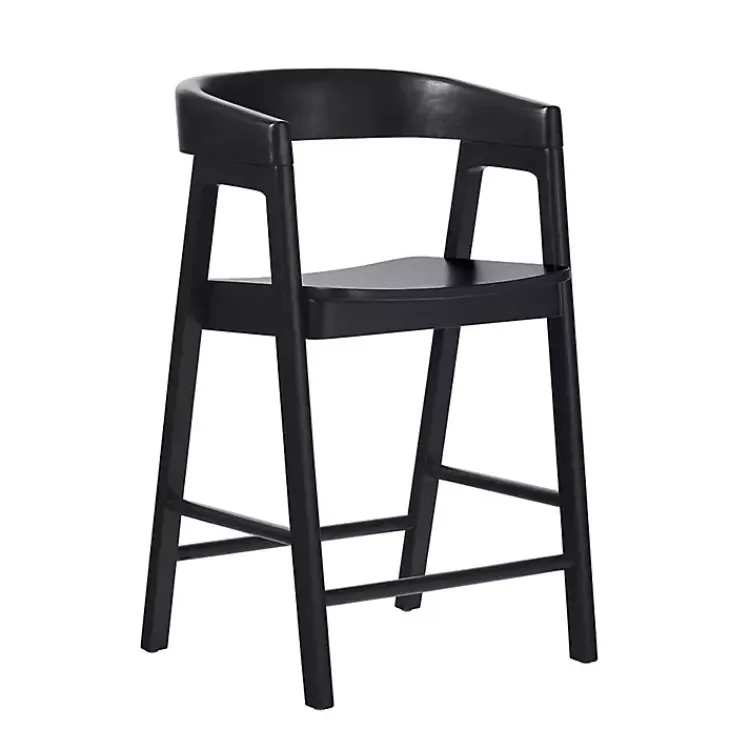 Kirklands Home Wood Rounded Modern Counter Stool Black Best
