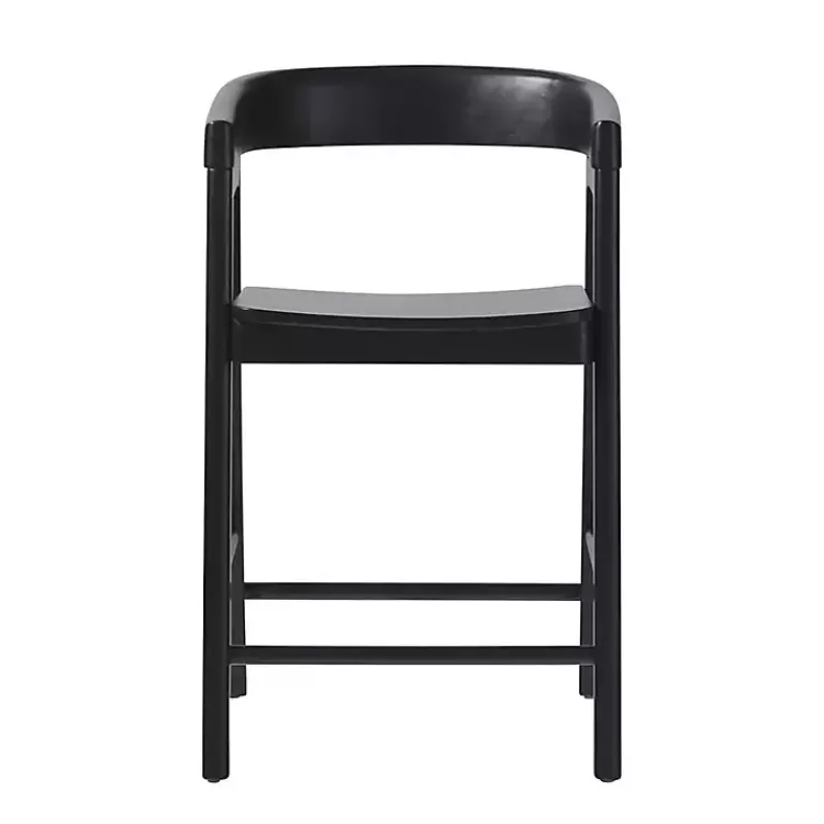 Kirklands Home Wood Rounded Modern Counter Stool Black Best