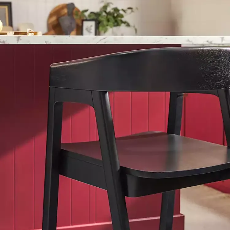 Kirklands Home Wood Rounded Modern Counter Stool Black Best