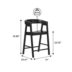 Kirklands Home Wood Rounded Modern Counter Stool Black Best
