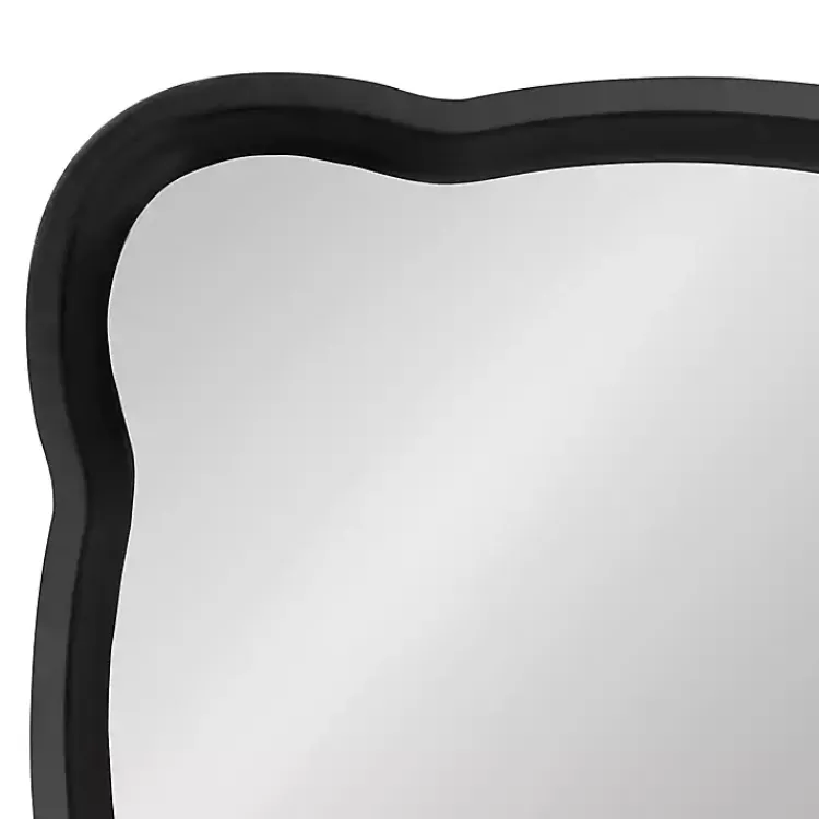 Kirklands Home Black Wood Scalloped Leigh Wall Mirror Discount