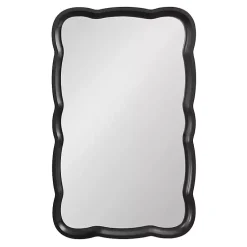 Kirklands Home Black Wood Scalloped Leigh Wall Mirror Discount