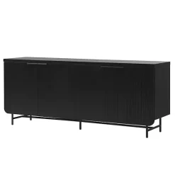 Kirklands Home Wood Scandinavian 4-Door Sideboard Black Hot