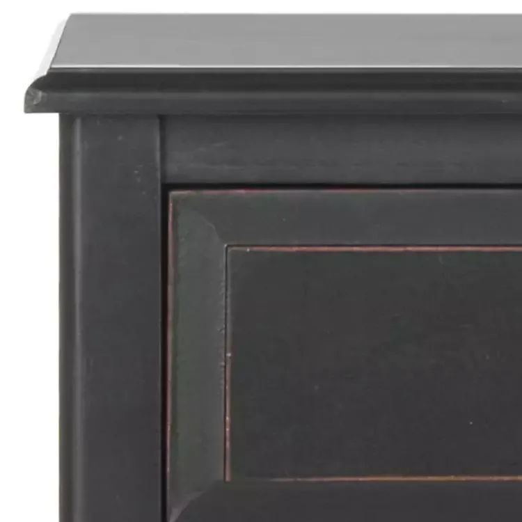 Kirklands Home Wood Side Table with Baskets Black Discount
