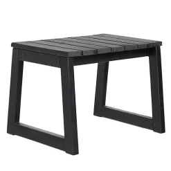 Kirklands Home Wood Slatted Box Leg Outdoor Side Table Black Outlet