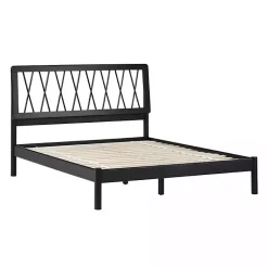 Kirklands Home Wood Spindle Headboard Queen Bed Black