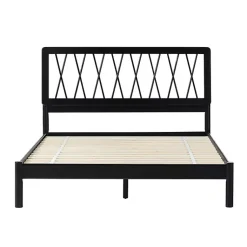 Kirklands Home Wood Spindle Headboard Queen Bed Black