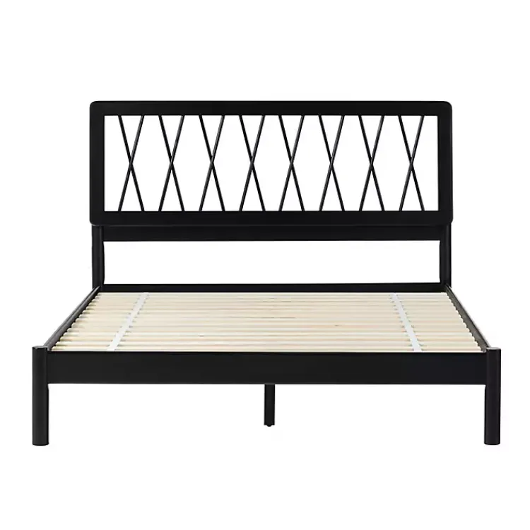 Kirklands Home Wood Spindle Headboard Queen Bed Black