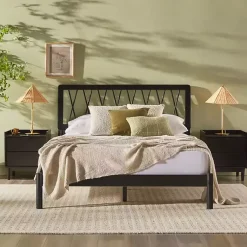 Kirklands Home Wood Spindle Headboard Queen Bed Black