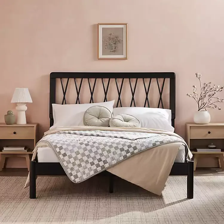 Kirklands Home Wood Spindle Headboard Full Bed Black Outlet