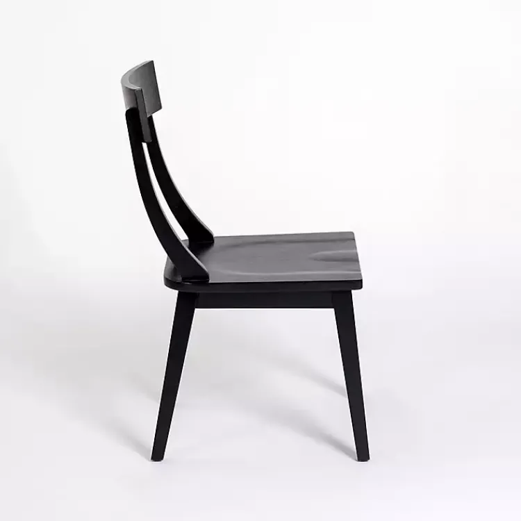 Kirklands Home Wood T-Back Dining Chairs, Set of 2 Black Discount