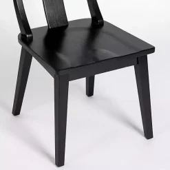 Kirklands Home Wood T-Back Dining Chairs, Set of 2 Black Discount