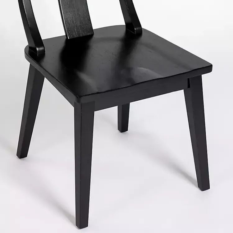 Kirklands Home Wood T-Back Dining Chairs, Set of 2 Black Discount