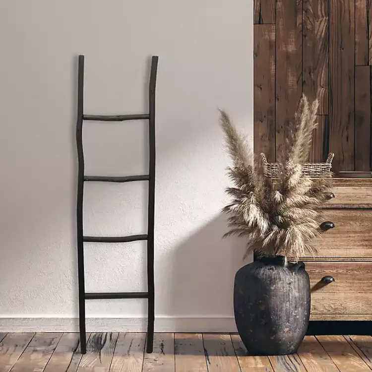 Decorative Accents>Kirklands Home Wood Theo Blanket Ladder Black