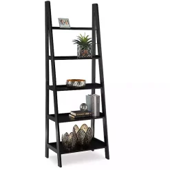 Kirklands Home Wood 5-Tier Ladder Bookshelf Black Sale