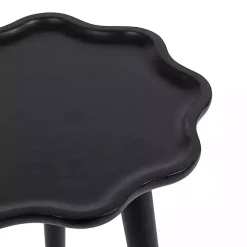 Kirklands Home Wood Wavy Accent Table Black Outlet