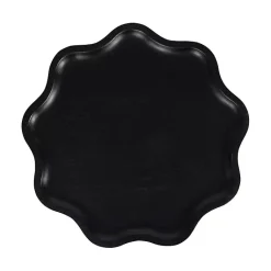 Kirklands Home Wood Wavy Accent Table Black Outlet