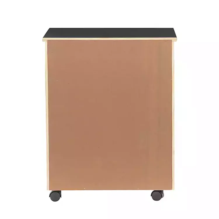 Kirklands Home Wood Wide 6-Drawer Cary Storage Cart Black