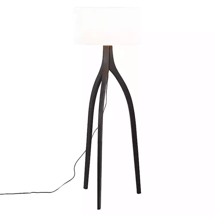 Kirklands Home Wood Wishbone Floor Lamp Black Clearance