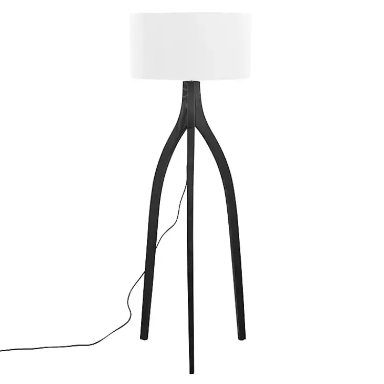 Kirklands Home Wood Wishbone Floor Lamp Black Clearance