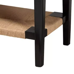 Kirklands Home Wood Woven Shelves Console Table Black Hot