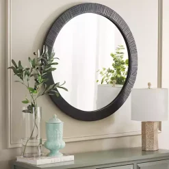 Kirklands Home Black Wood Wrapped Nellie Wall Mirror Outlet