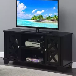 Kirklands Home Wood X Doors Media Cabinet Black Best