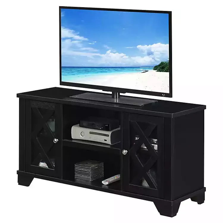 Kirklands Home Wood X Doors Media Cabinet Black Best