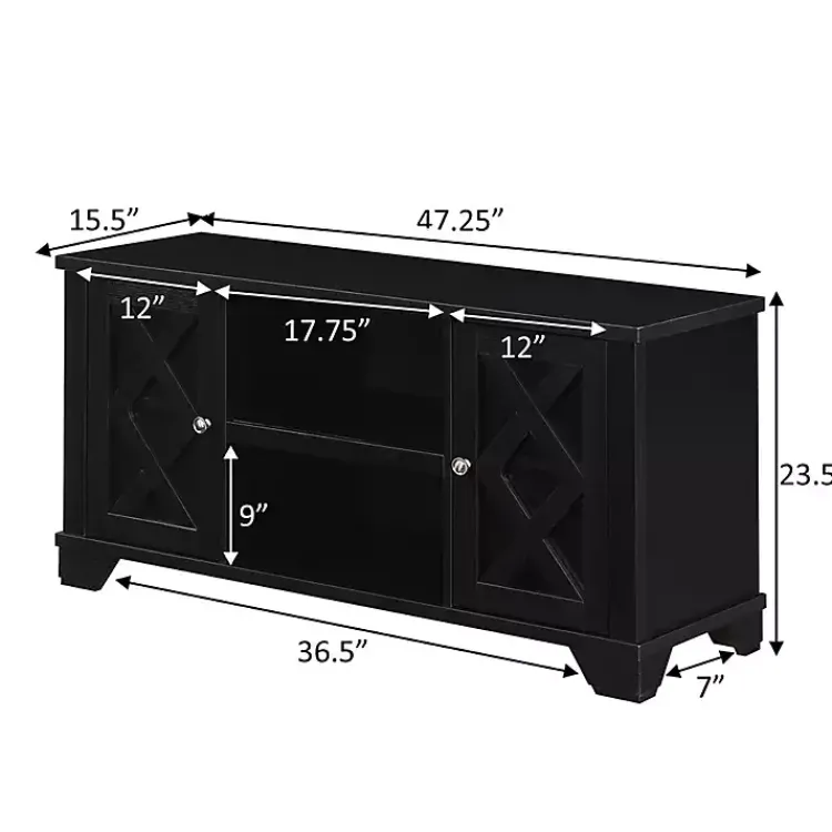 Kirklands Home Wood X Doors Media Cabinet Black Best