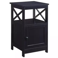 Kirklands Home Wood X Sides Storage Accent Table Black Discount