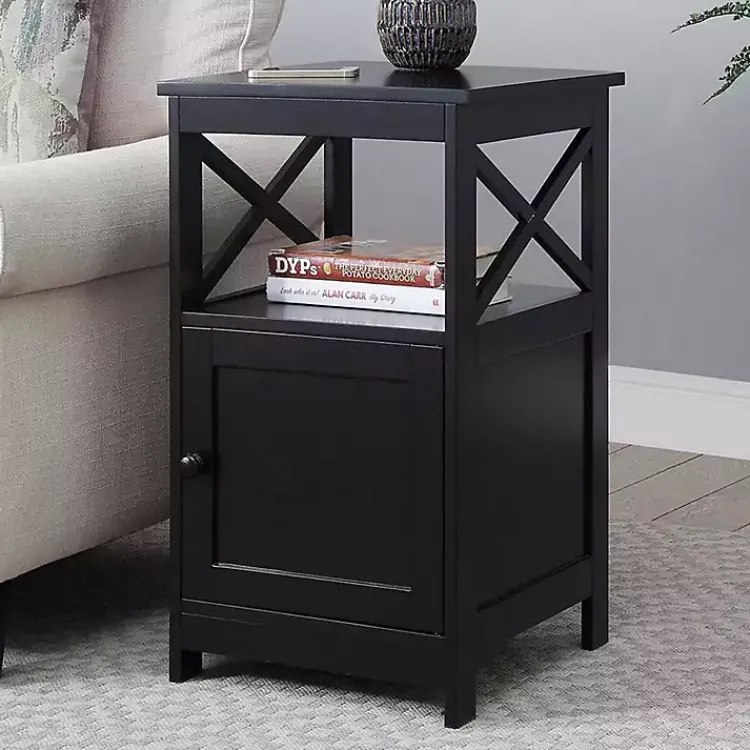 Kirklands Home Wood X Sides Storage Accent Table Black Discount
