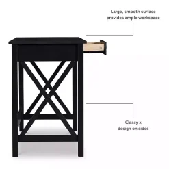 Kirklands Home Wood X-Sides Desk Black Online