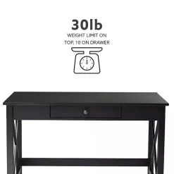 Kirklands Home Wood X-Sides Desk Black Online