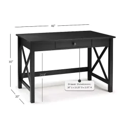 Kirklands Home Wood X-Sides Desk Black Online