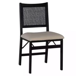 Kirklands Home Black Woven Cane Foldable Dining Chair Discount