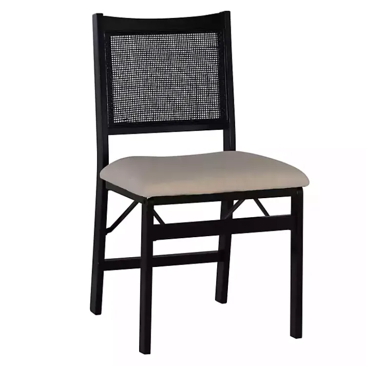 Kirklands Home Black Woven Cane Foldable Dining Chair Discount