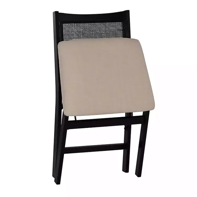Kirklands Home Black Woven Cane Foldable Dining Chair Discount