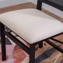 Kirklands Home Black Woven Cane Foldable Dining Chair Discount