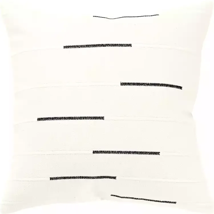 Pillows>Kirklands Home Black Woven Lines Throw Pillow