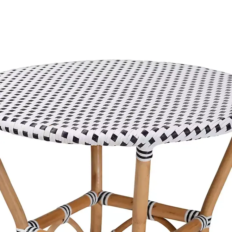 Kirklands Home Black Woven Rattan French Bistro Dining Table Hot