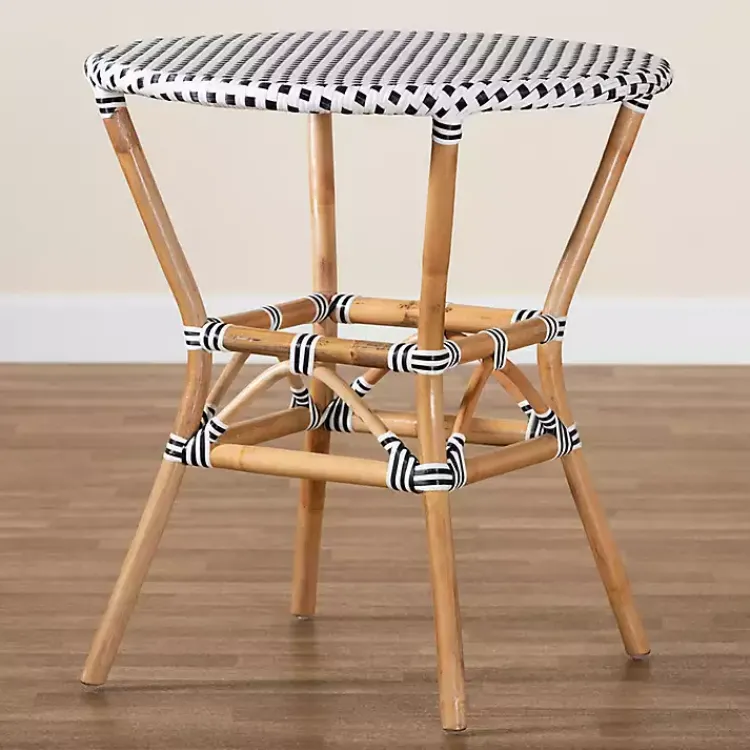 Kirklands Home Black Woven Rattan French Bistro Dining Table Hot