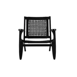 Kirklands Home Woven Rope Accent Chair Black New