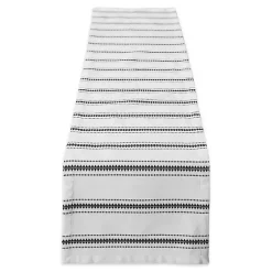 Kirklands Home Zig Zag Dobby Stripe Table Runner, 72 in. Black Clearance