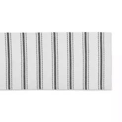 Kirklands Home Zig Zag Dobby Stripe Table Runner, 72 in. Black Clearance