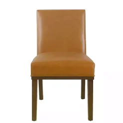 Kirklands Home Blair Carmel Leather Dining Chair Brown Best