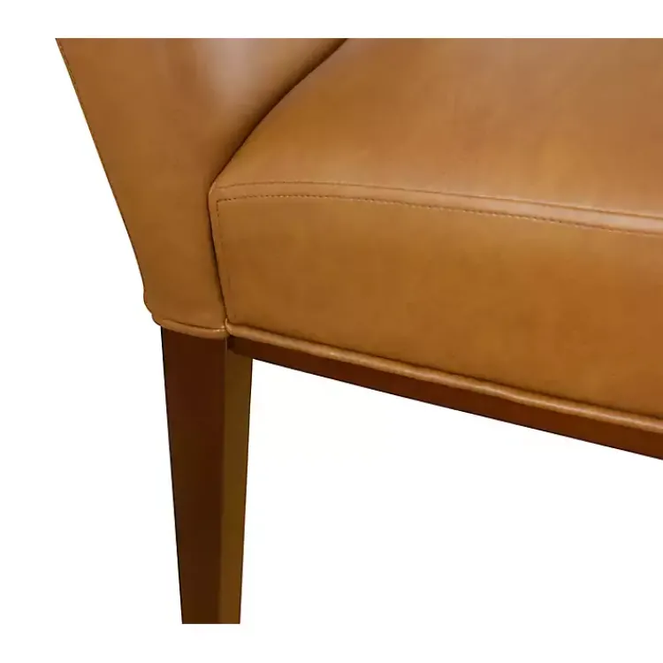 Kirklands Home Blair Carmel Leather Dining Chair Brown Best