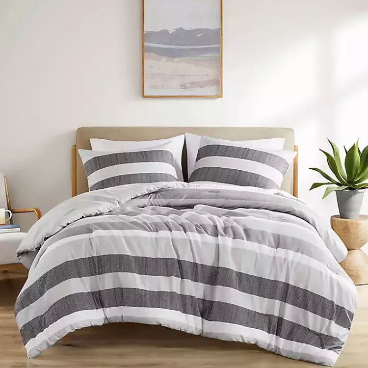 Kirklands Home Blake Gray Stripe 2-pc. Twin/Twin XL Comforter Set Best