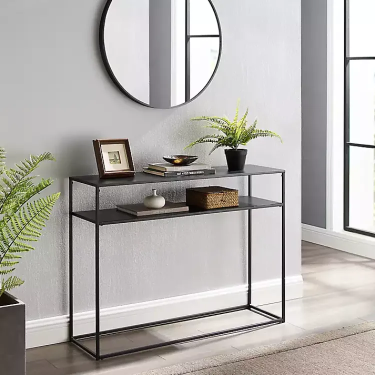 Kirklands Home Blake Simple Metal Console Table Black Best