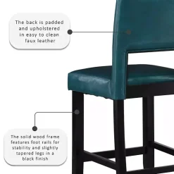 Kirklands Home Blakely Seat Counter Stool with Black Base Blue Online