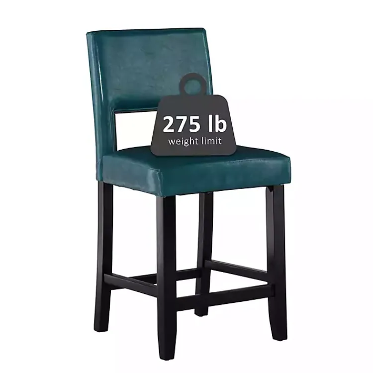 Kirklands Home Blakely Seat Counter Stool with Black Base Blue Online